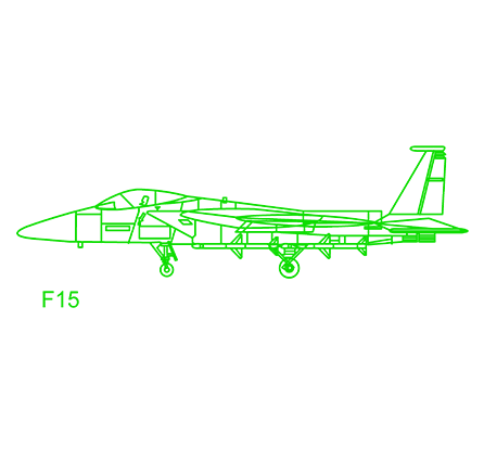 بلوک آماده اتوکد جنگنده F15